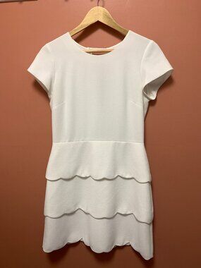 Club Monaco White Layered Tulip Skirt Dress